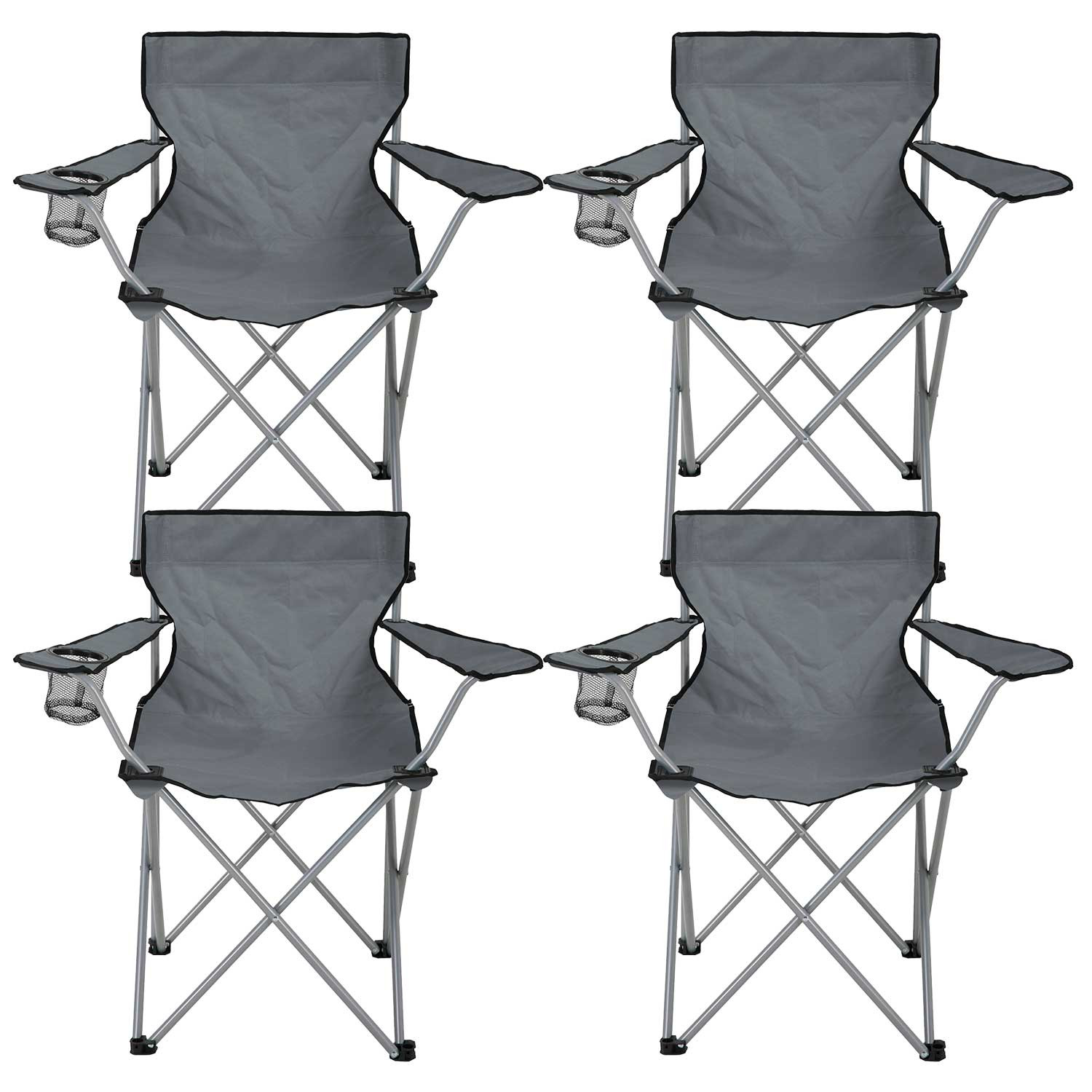 Pack 4 cadeiras de campismo dobráveis com bases para copos 79x47x80cm 7house Mesas e cadeiras dobráveis 1